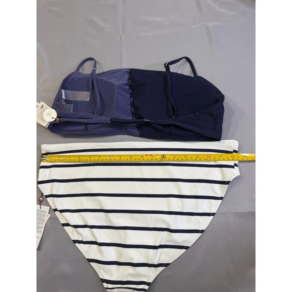 Womens Calia Swimsuit Bikini Size XXL Navy And White 2 Piece Swim Wear